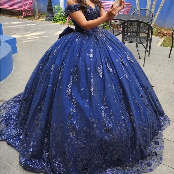 Quinceañera Navy blue dress - Picture 9 of 15